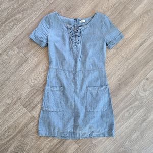 Hollister lace up chambray dress XS